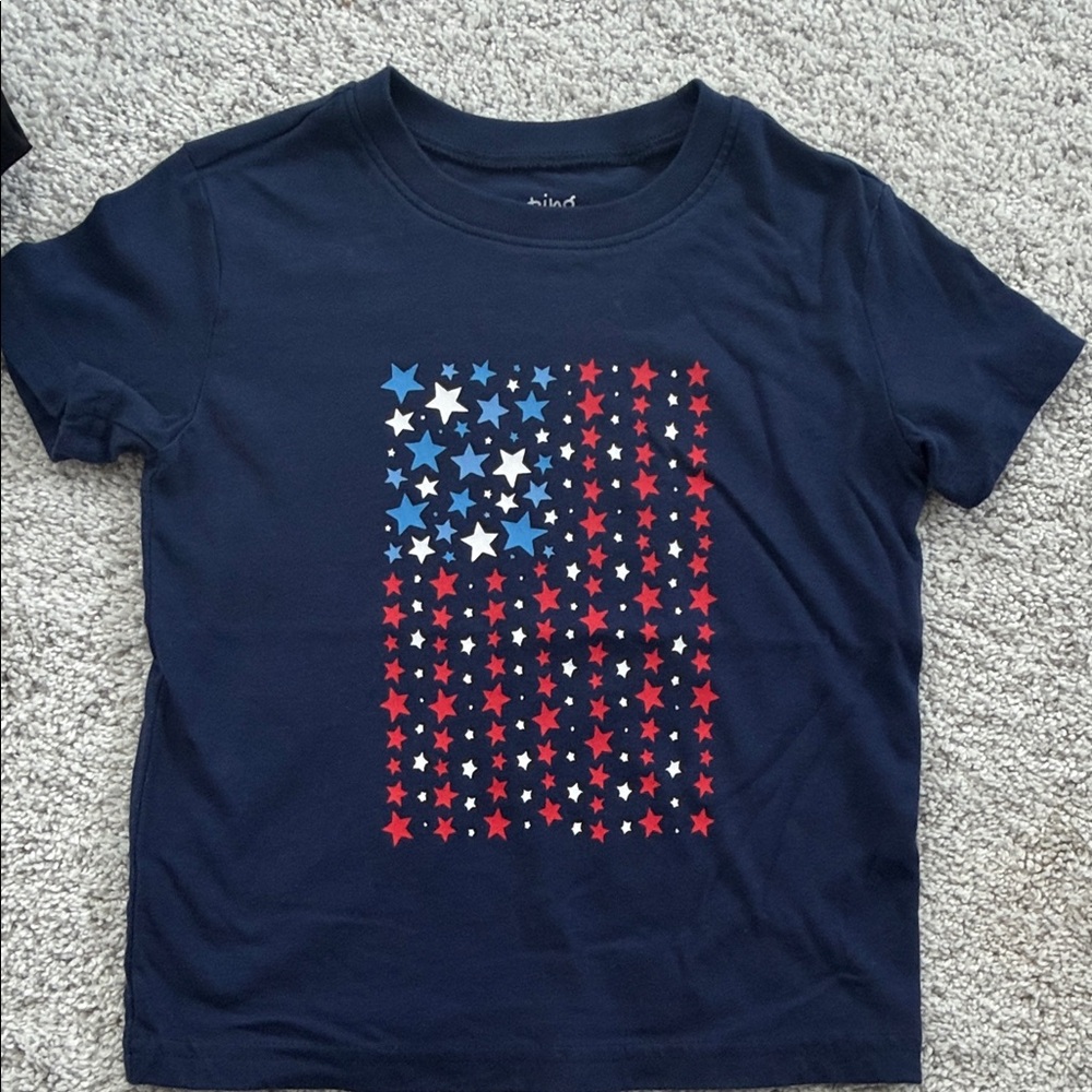Patriotic Star Print Kids T-Shirt, 2T
